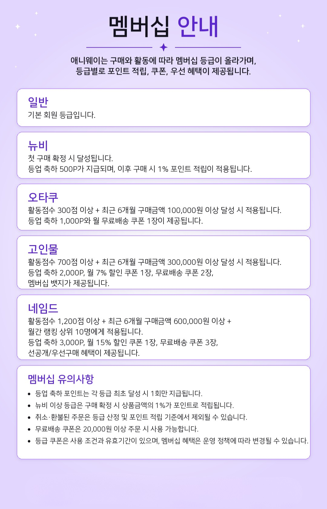 애니웨이 멤버십 안내